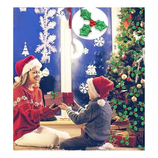 Adornos de Navidad de acebo y bayas 100 piezas de mini_2