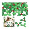 Adornos de Navidad de acebo y bayas 100 piezas de mini_1