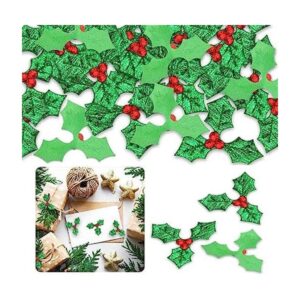 Adornos de Navidad de acebo y bayas 100 piezas de mini_1
