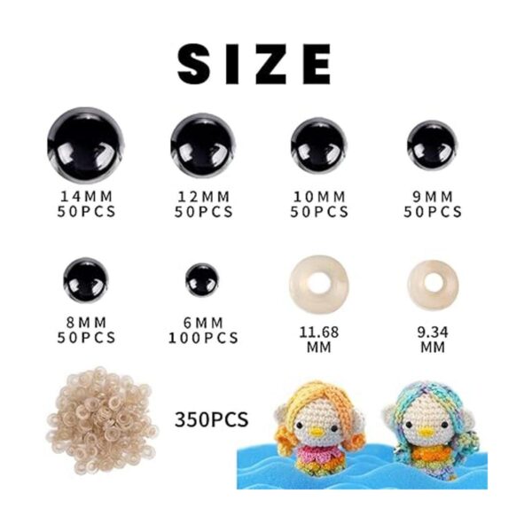 700 ojos de seguridad para Amigurumi con arandelas de 6 a_2