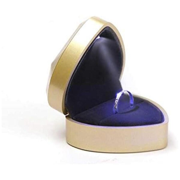 HOLLY TRIP Caja de anillo de terciopelo forma de corazón