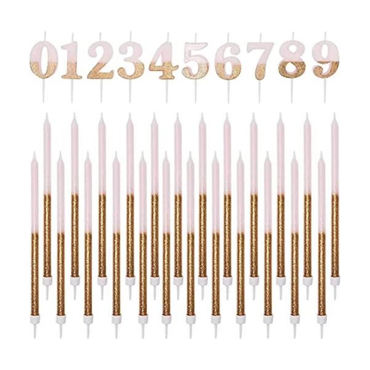 Numbers 09 Adornos para tartas y velas delgadas en