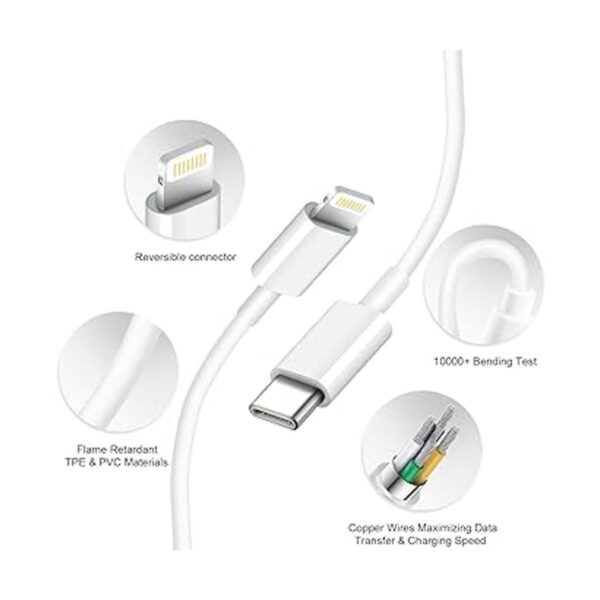 Cable de cargador rápido USBC a Lightning para iPhone_3