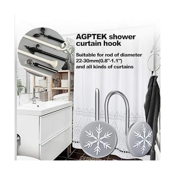 AGPTEK 12 ganchos decorativos para cortina de ducha