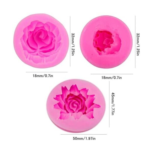 KuuGuu Molde de silicona 3D diseño de rosas de flores en