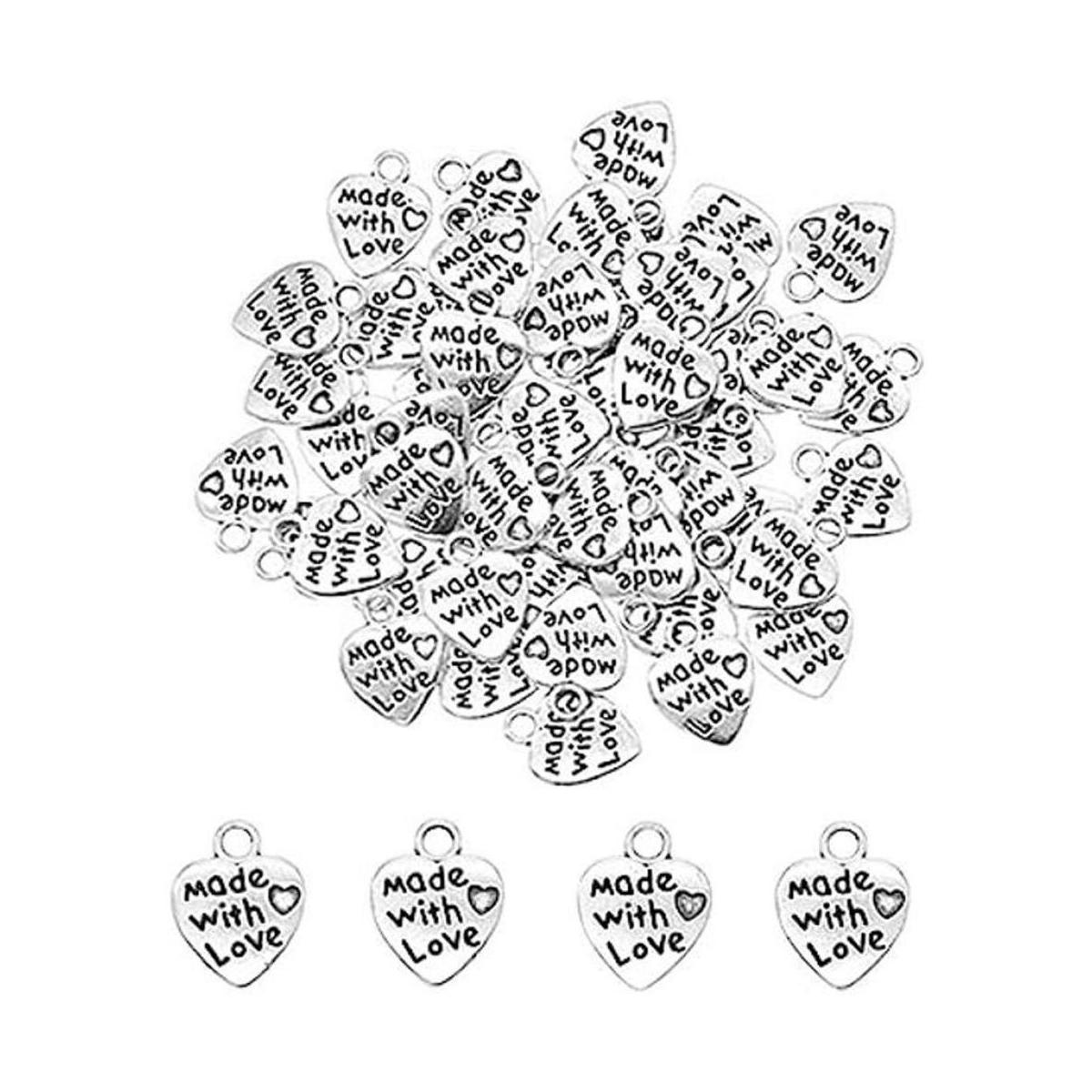 Ruwado 100 piezas hechas con dijes de amor mini cuentas