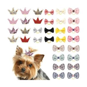 Janinka 32 lazos para el pelo de perro con bandas de goma