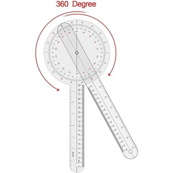 Goniómetro de 12 pulgadas 360 grados plástico.