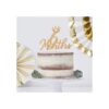 Decoración dorada para tartas de 6 meses con purpurina_3