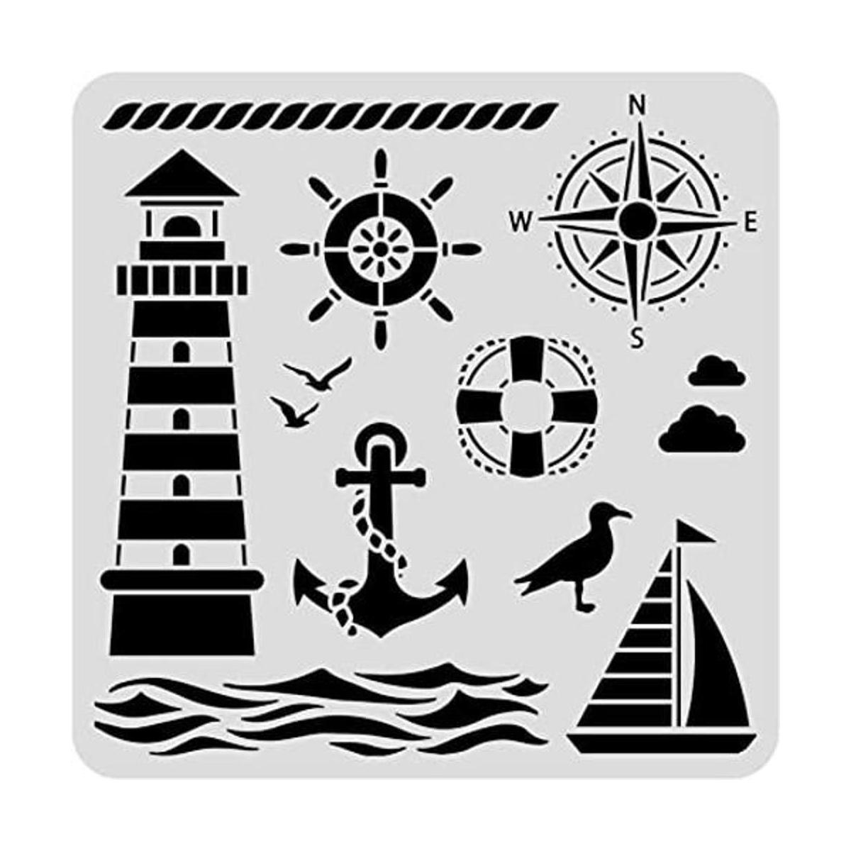 BENECREAT Lighthouse Plantillas de dibujo de plástico PET