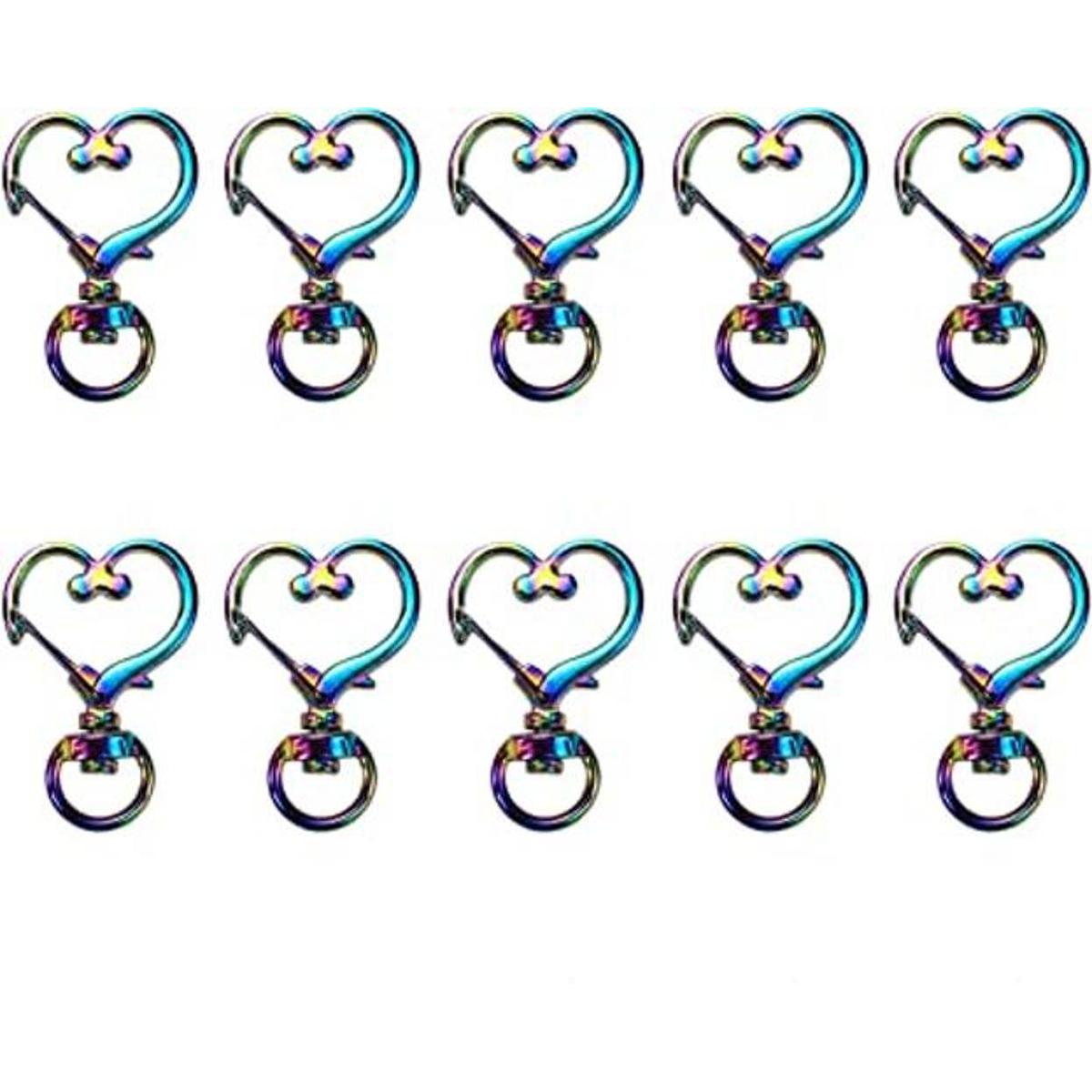 LC LICTOP arco iris metal forma de corazón giratorio