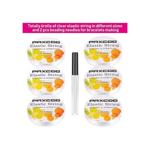 Cordón elástico para hacer joyas Paxcoo 6 rollos de