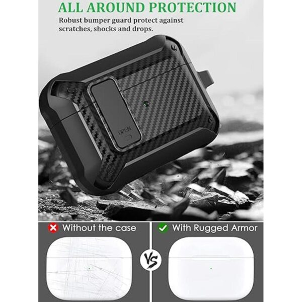 Olytop Funda para Airpods Pro con clip de bloqueo funda