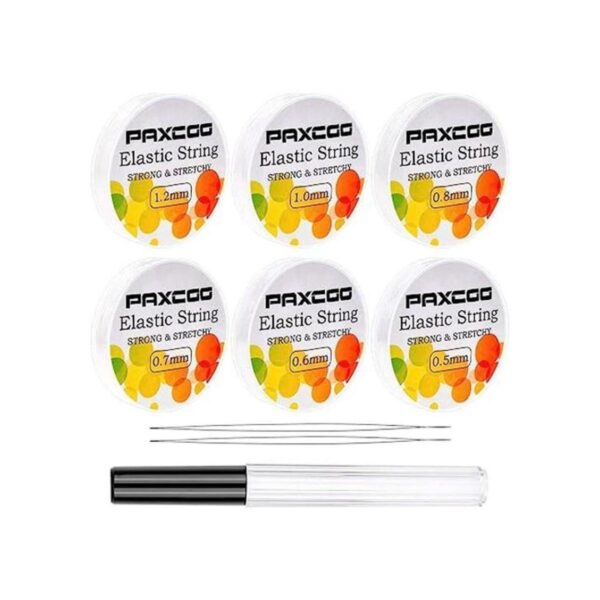 Cordón elástico para hacer joyas Paxcoo 6 rollos de