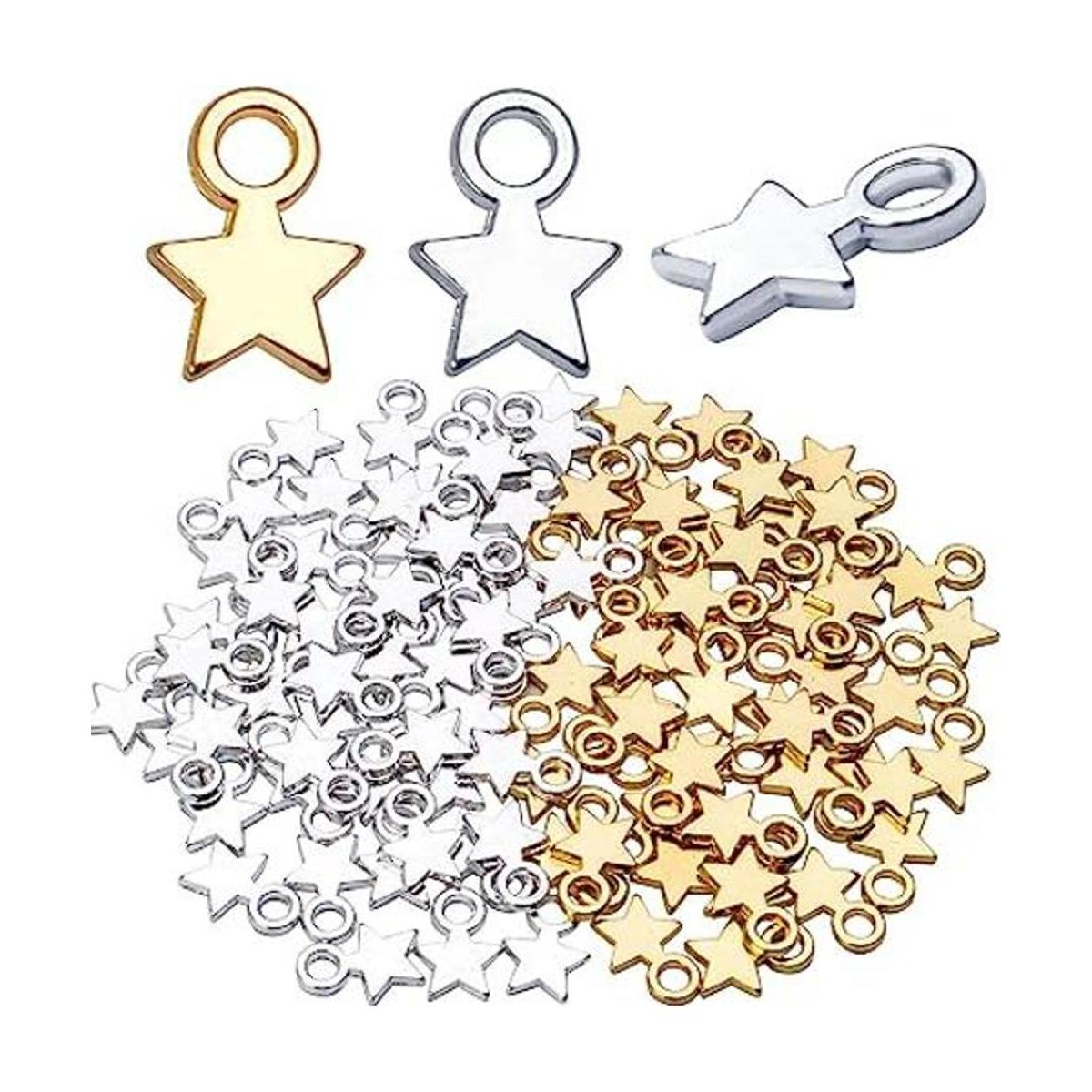 100 colgantes de aleación con forma de estrella para