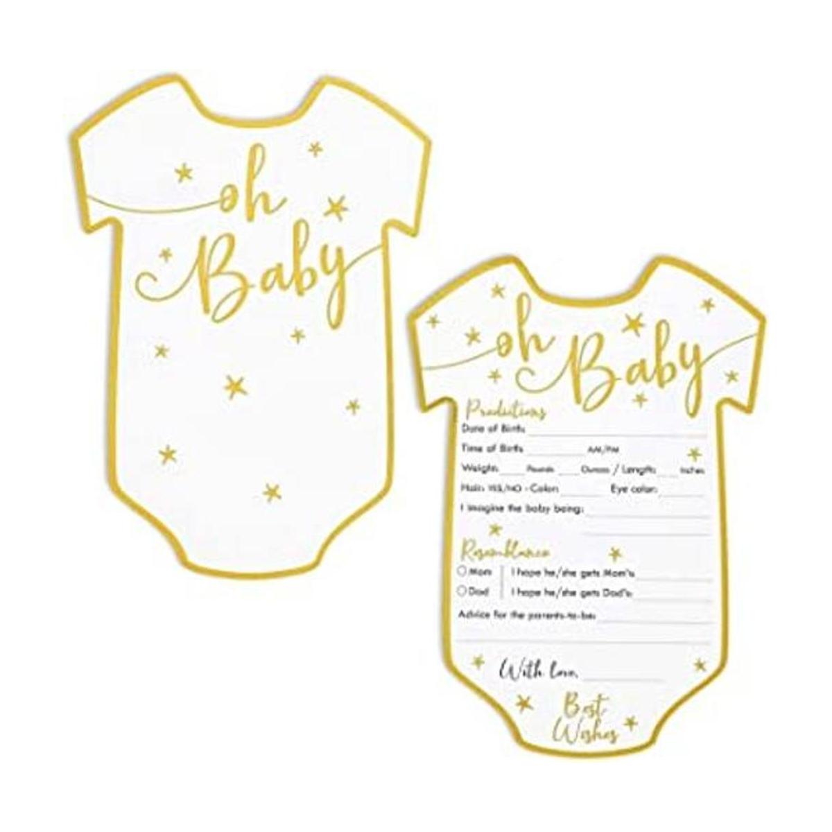 Tarjetas de predicciones y consejos para baby shower