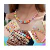 TOAOB 1000pcs Colorful Round Letter Beads 4x7mm Acrylic