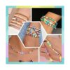 TOAOB 1000pcs Colorful Round Letter Beads 4x7mm Acrylic