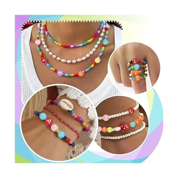 TOAOB 1000pcs Colorful Round Letter Beads 4x7mm Acrylic