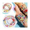 TOAOB 1000pcs Colorful Round Letter Beads 4x7mm Acrylic