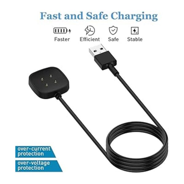 Threeeggs Compatible con el cargador Fitbit Sense 2 cable_2