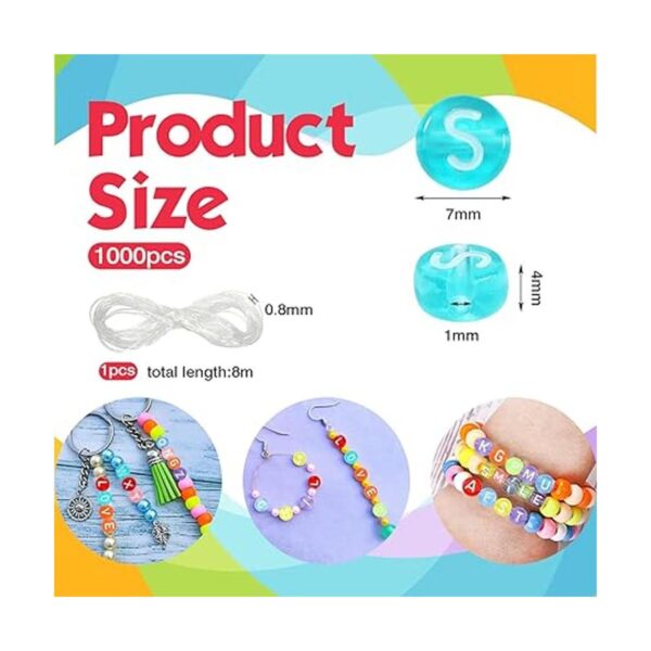 TOAOB 1000pcs Colorful Round Letter Beads 4x7mm Acrylic