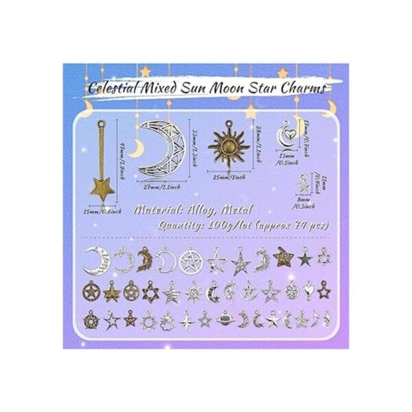 JIALEEY Dijes celestiales mixtos de sol luna estrella