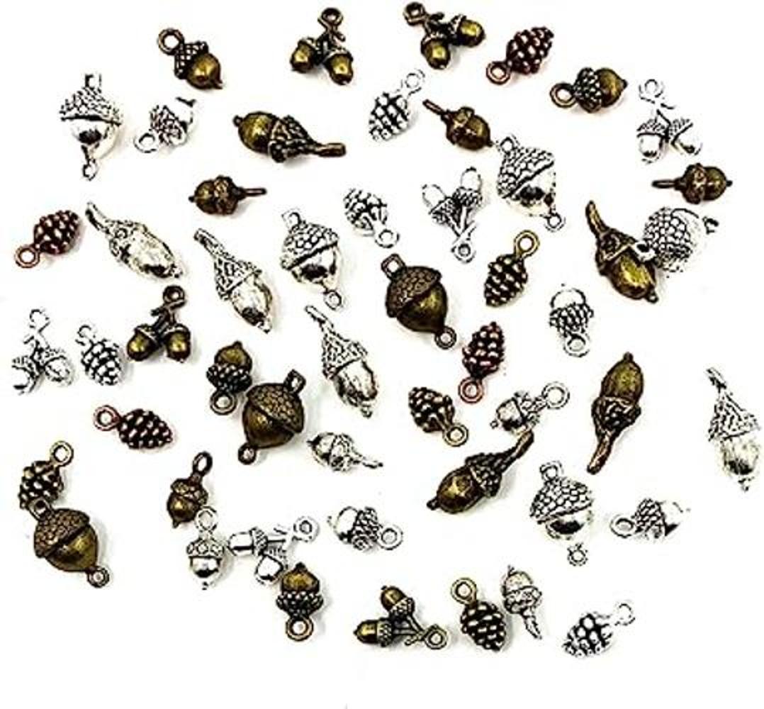 JIALEEY Colección de dijes de bellota de cono de pino