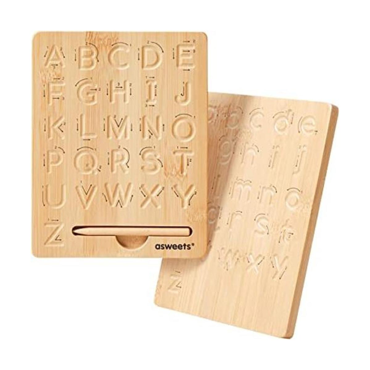 Asweets Montessori Tabla de rastreo de alfabeto de