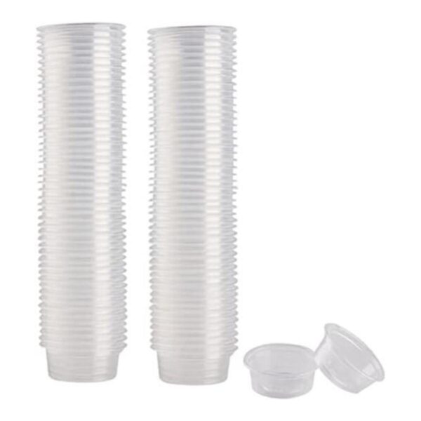 QIHYCUF 100 tazas pequeñas de plástico para alimentos y