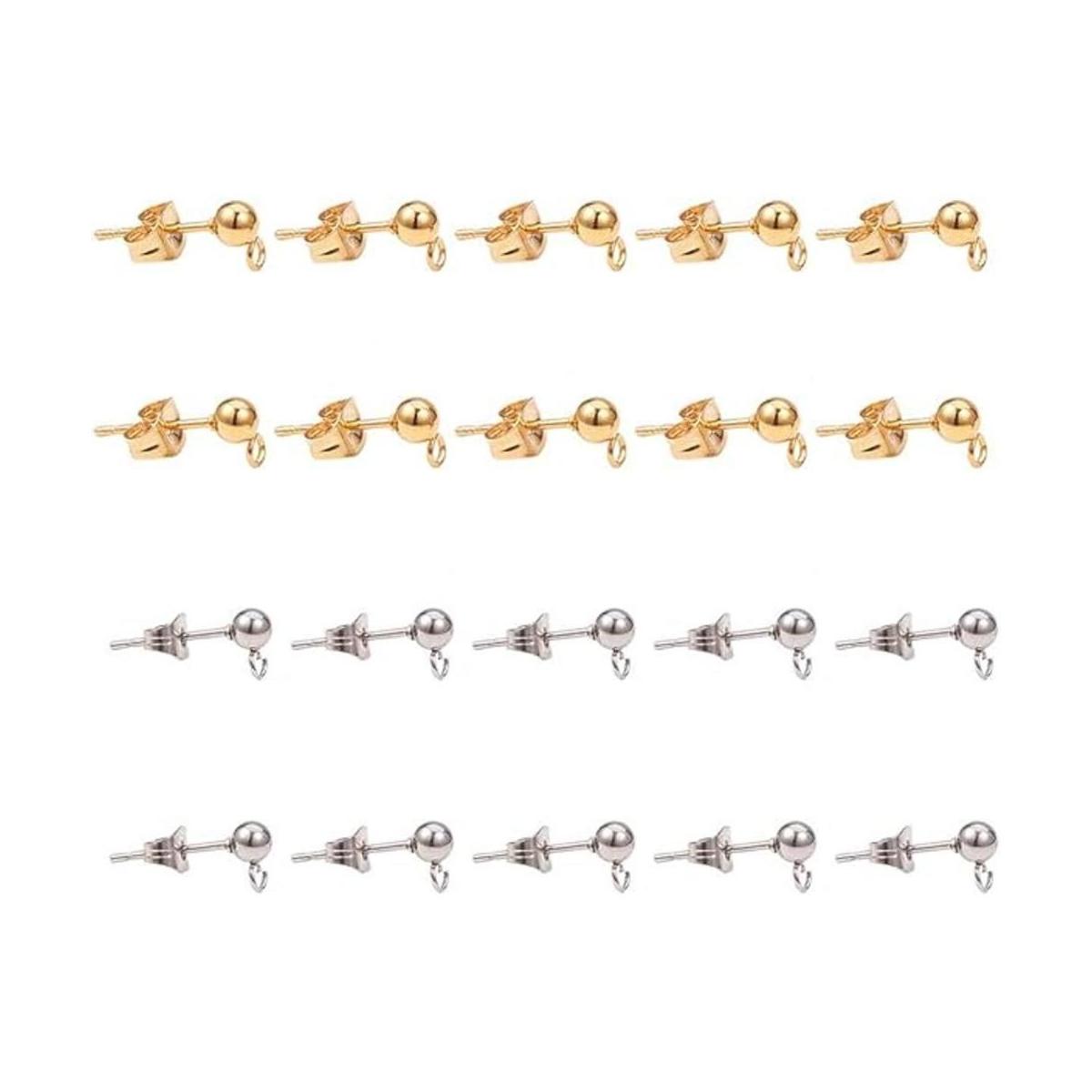 PH PandaHall 20 pares de aretes de acero inoxidable 304