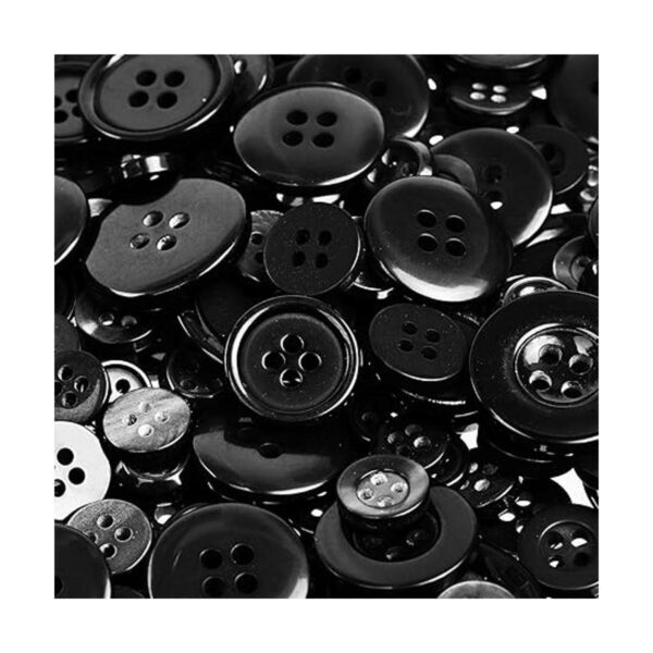 600 botones redondos de resina de color negro de Navidad