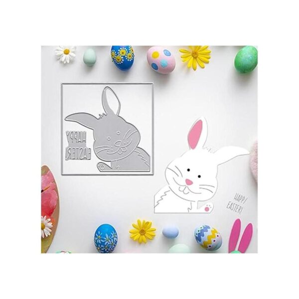 Feliz Conejo de Pascua Cuadrado Marco de Metal Troqueles_3
