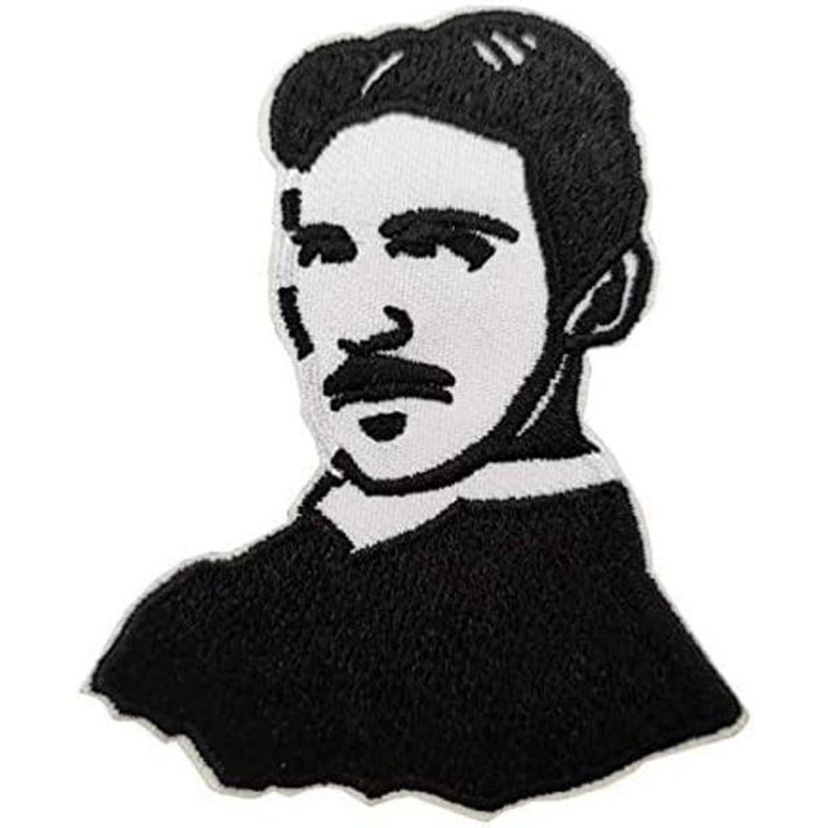 Parche bordado para planchar de Nikola Tesla de 3.0 in