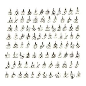 130pcs letra alfabeto encanto A Z letras perlas colgantes