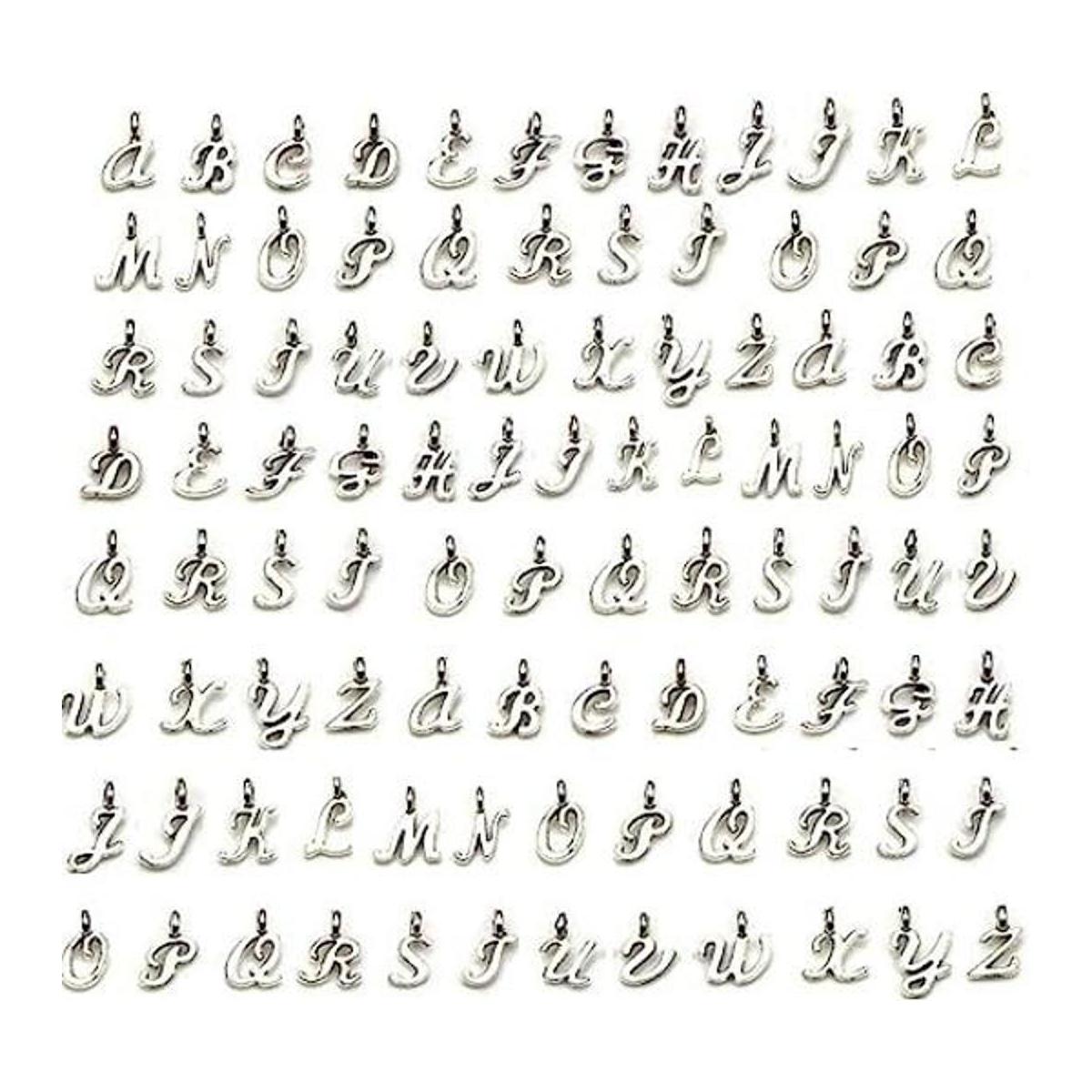 130pcs letra alfabeto encanto A Z letras perlas colgantes