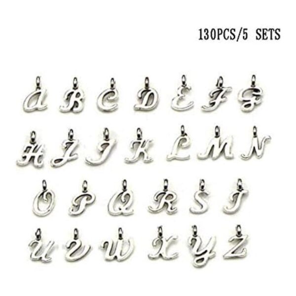 130pcs letra alfabeto encanto A Z letras perlas colgantes
