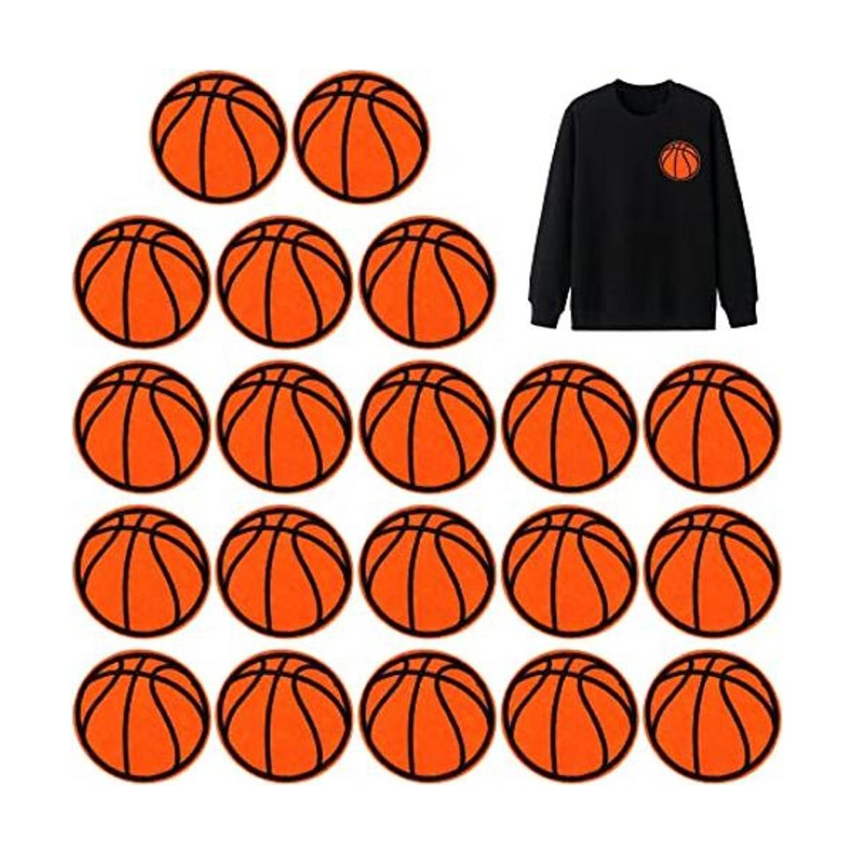 20 parches de bordado de baloncesto para planchar y coser