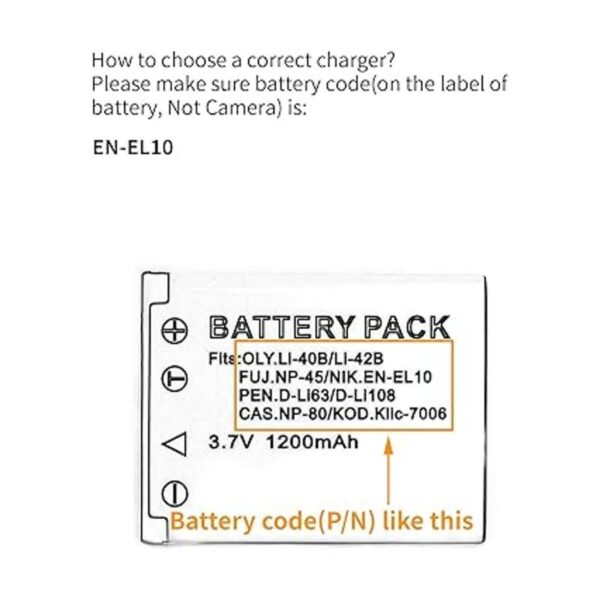 ENEL10 Cargador USB para Nikon Coolpix S200 S203 S210_3