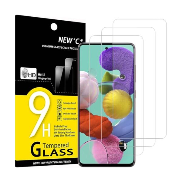 NEWC Paquete de 3 protectores de pantalla de vidrio