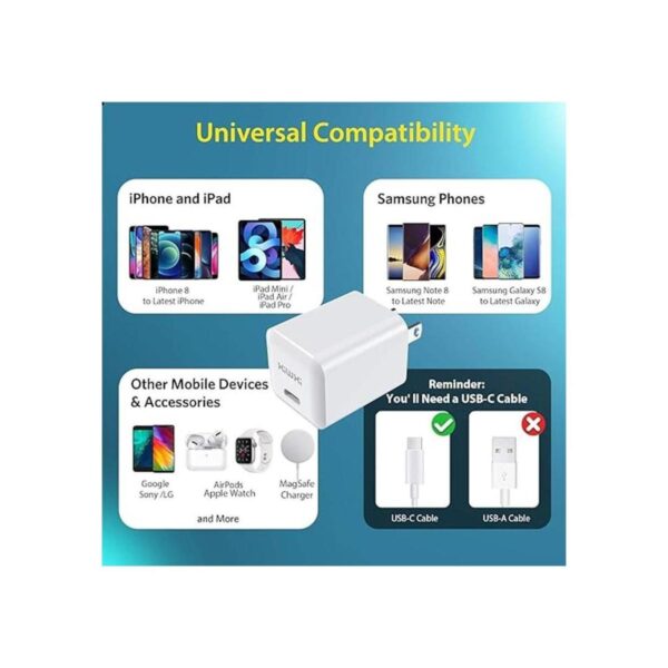 xiwxi Adaptador de corriente USB C cargador de teléfono_3