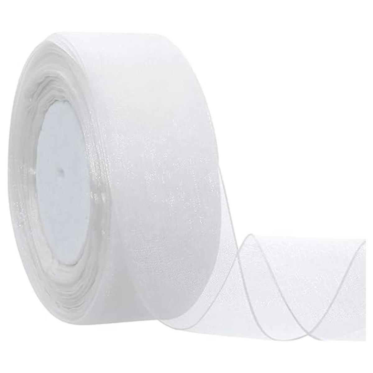 Hapeper Cinta de organza transparente de 112 pulgadas