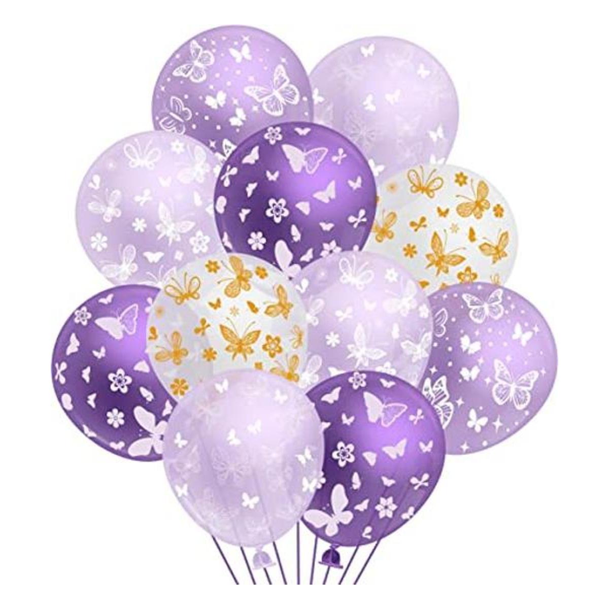 PANTIDE 36 globos con estampado de mariposas de 12