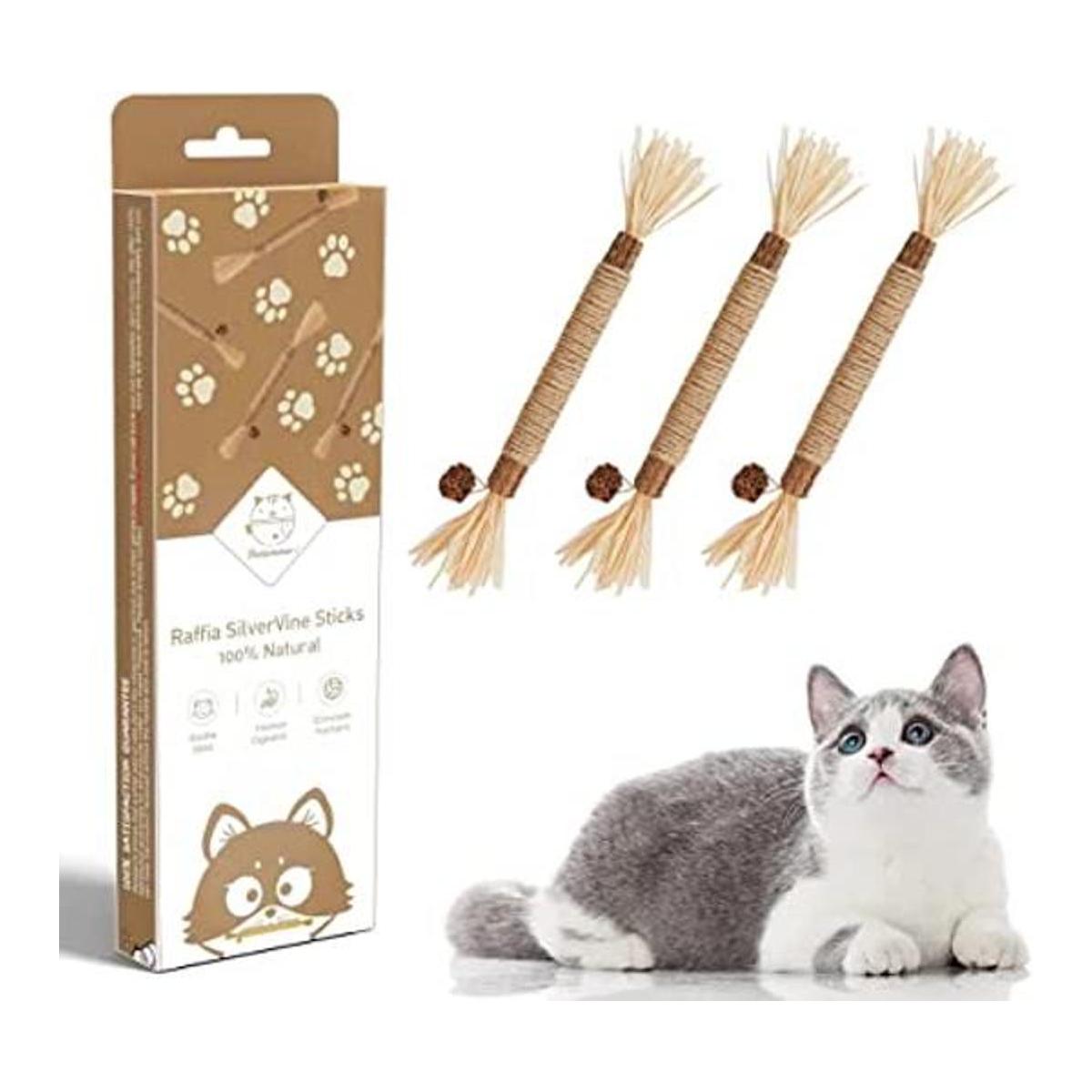 Potaroma Cat Toys Natural Silvervine Sticks Catmint