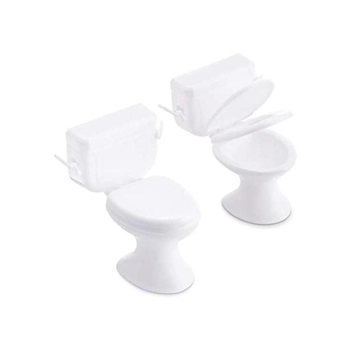 2 piezas mini asiento de inodoro de juguete para casa de