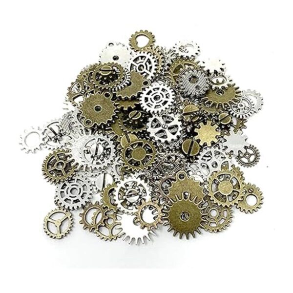 130 abalorios Steampunk Gears JIALEEY bronce y plata_4