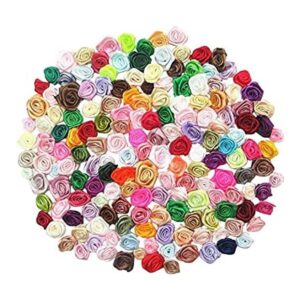 Libiline 200 lazos de satén Mix Lots Rose Flowers para_1