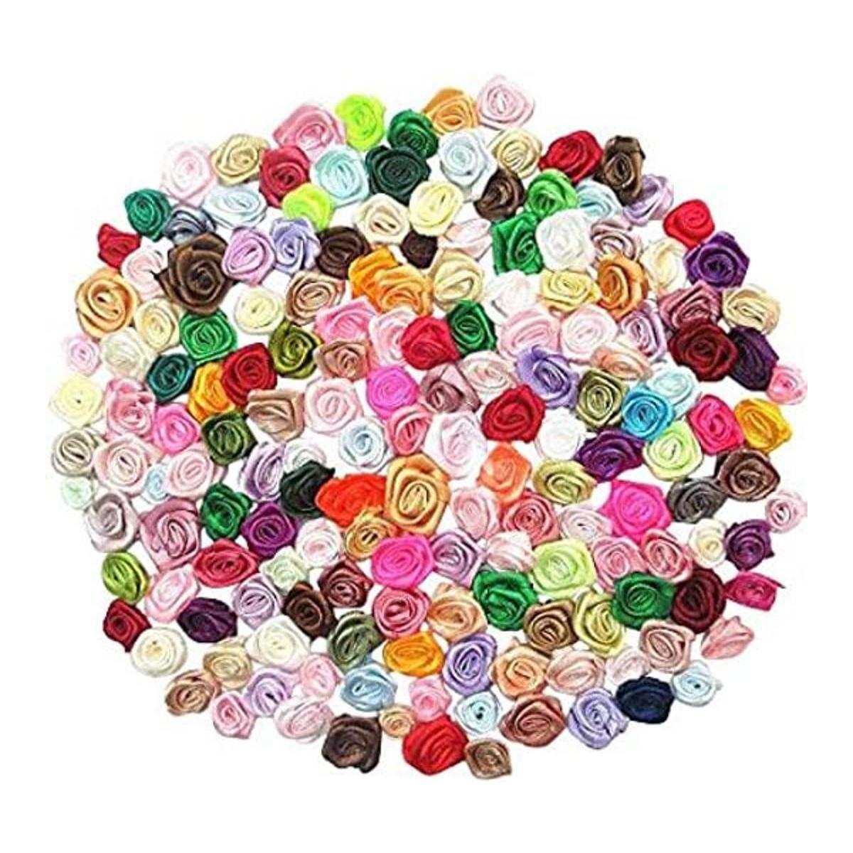 Libiline 200 lazos de satén Mix Lots Rose Flowers para