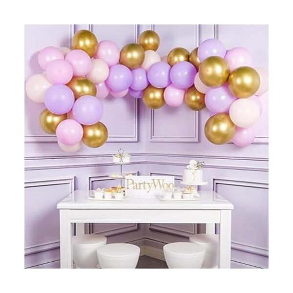 PartyWoo Globos de oro rosa morado 60 globos morados de_2