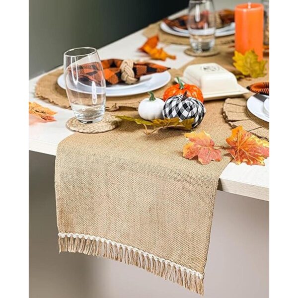 Chardin home arpillera de yute 100 natural con flecos de_2